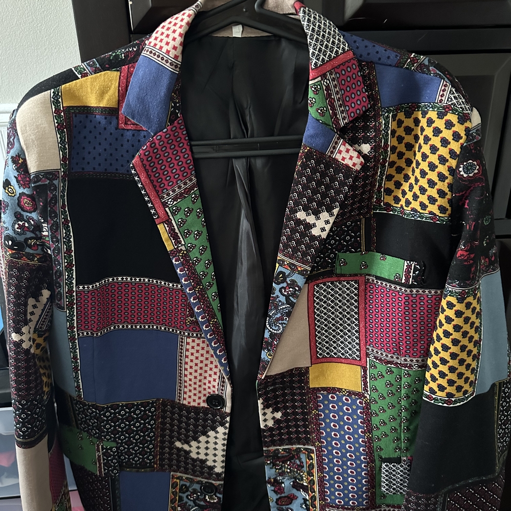 Colorful Patchwork Blazer - image 1
